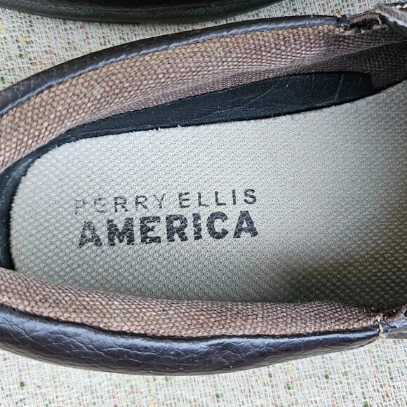 Perry Ellis Men Shoes Slip On Loafer Brown Leather Upper SOHO Size 8.5US main image 4